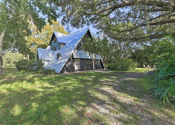 Chic A-Frame Escape With Fire Pit - Private Property
