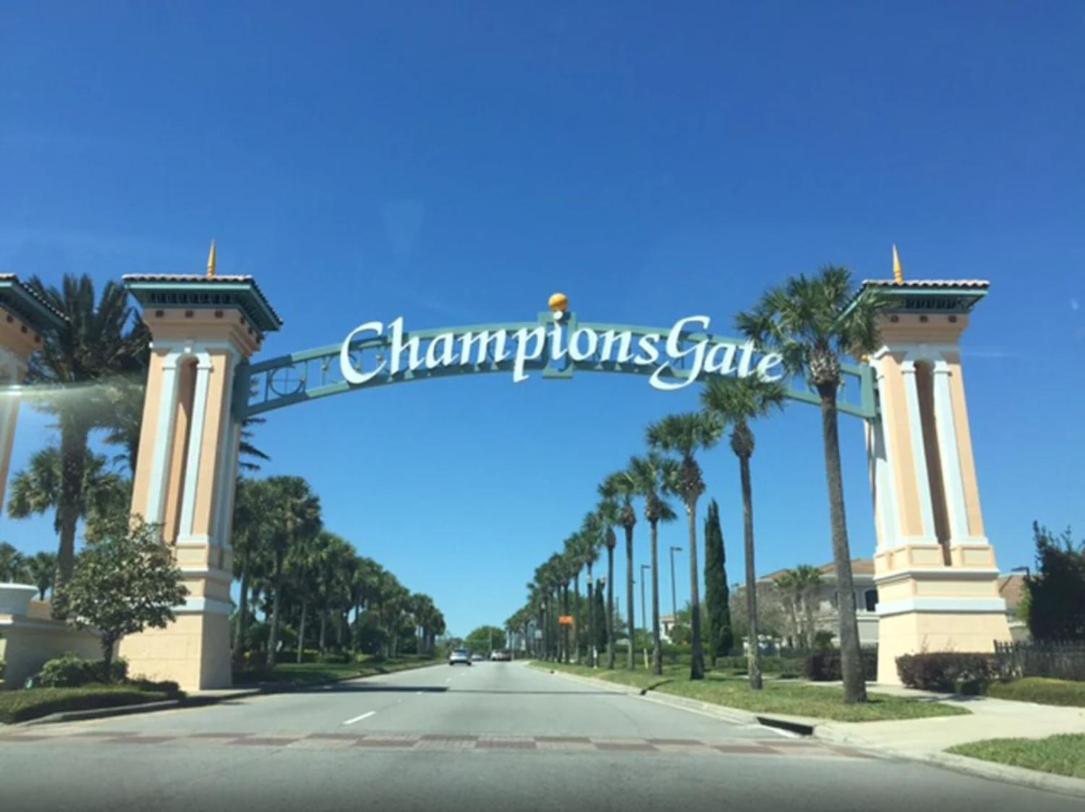 At Champions Gate In Orlando Near Theme Parks With Private Pool, & Movie Theater
