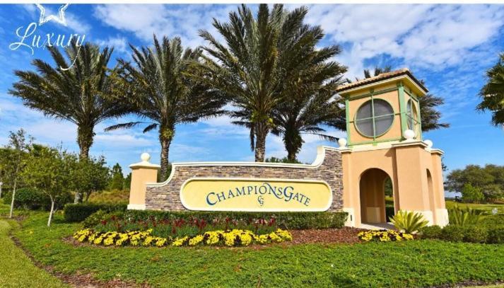 At Champions Gate In Orlando Near Theme Parks With Private Pool, & Movie Theater Villa